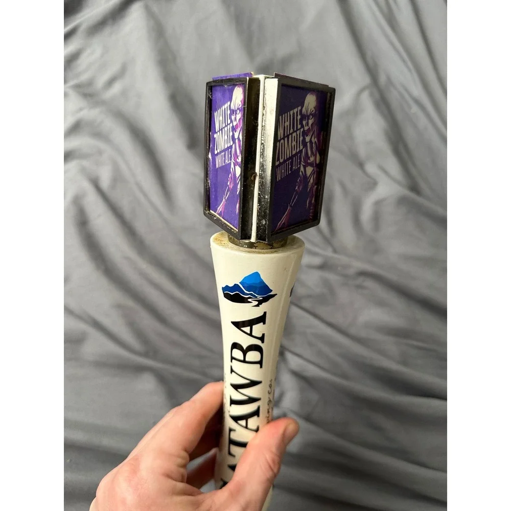 Catawba Brewing Co White Zombie White Ale Beer Tap Handle 3-Sided Zombie Graphic